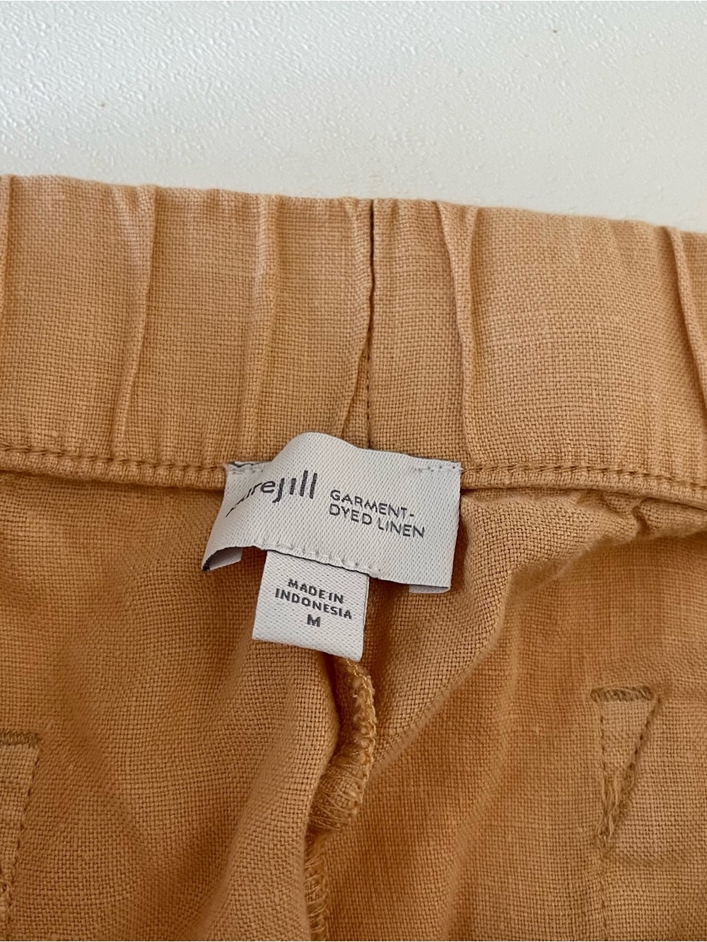 J. Jill Pure Jill Jacquard Stitch Peach Linen Cropped Pants M - Picture 6 of 7